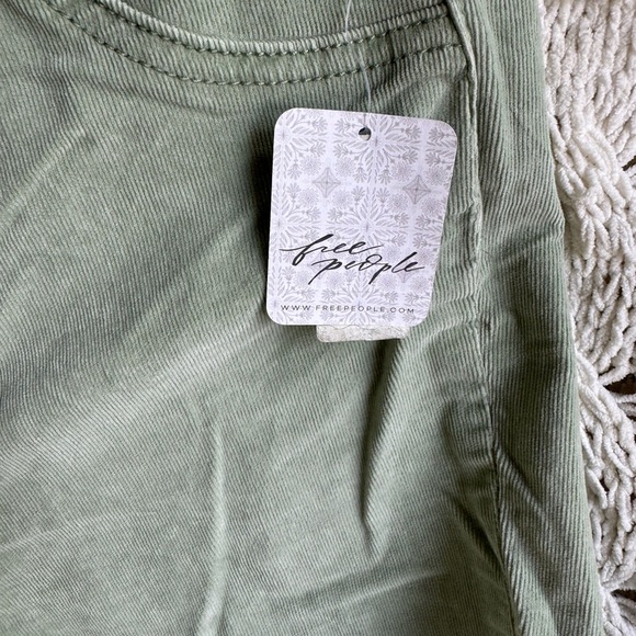 Free People Light Green Corduroy Bell Bottom Pants - Picture 8 of 8